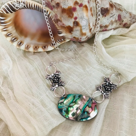 NEW Abalone Shell 925 Sterling Silver Necklace - Picture 1 of 5